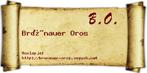 Brünauer Oros névjegykártya